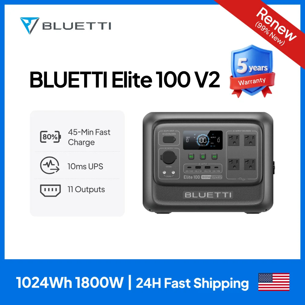 BLUETTI Elite 100 V2 Renew 1800W Power Station